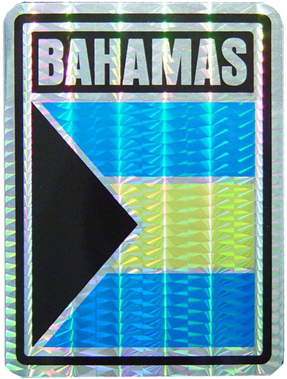 BAHAMAS Flag Reflective Sticker Decal - Country Flag Holographic Glossy