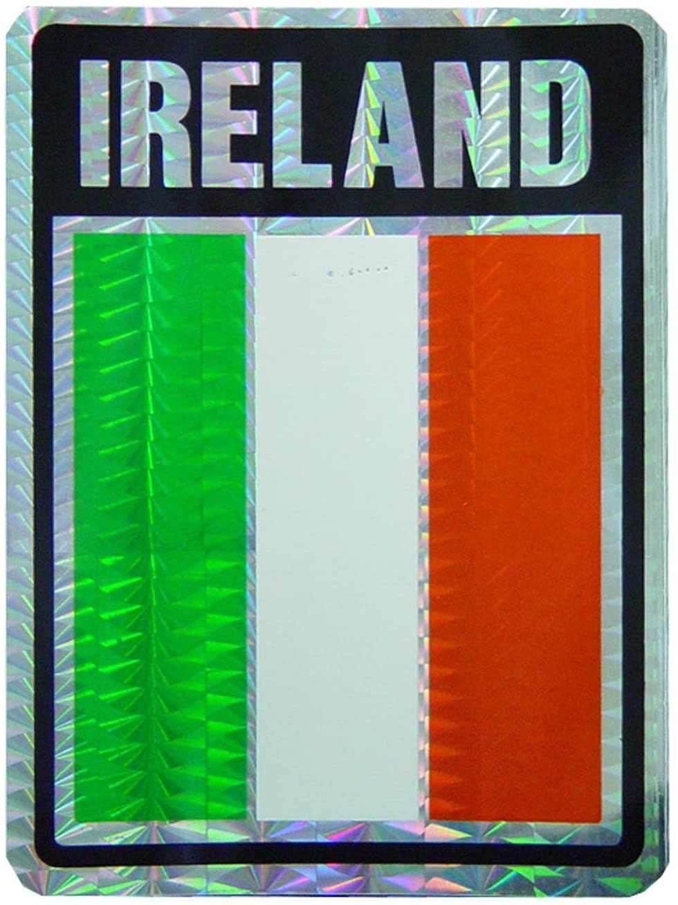 IRELAND Flag Reflective Sticker Decal - Country Flag Holographic Glossy Craft Supply