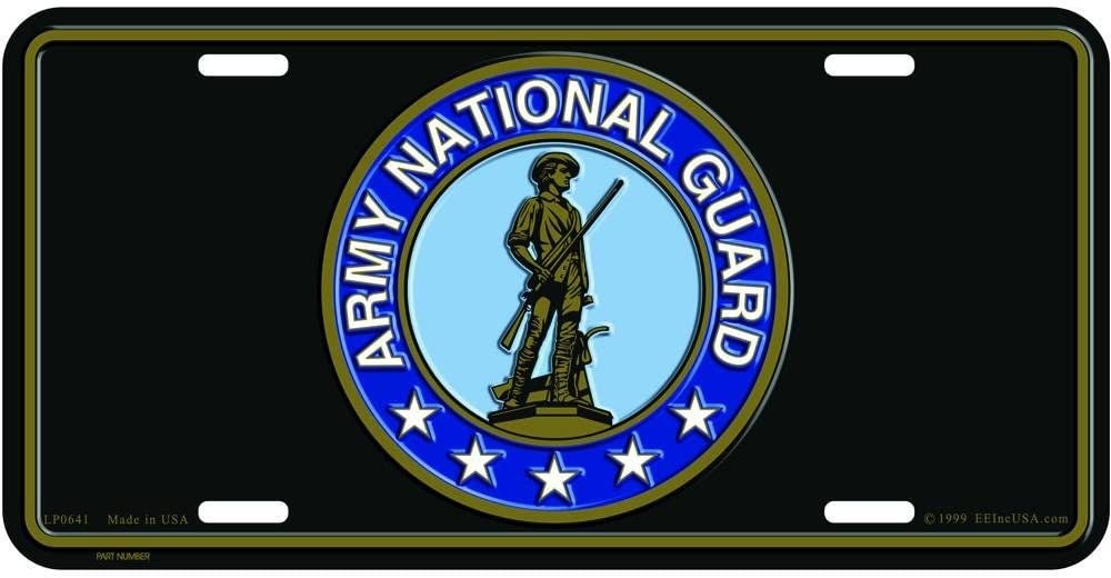ARMY NATIONAL GUARD Crest Logo Metal License Plate - Military Vet Veteran - United States Craft Supply