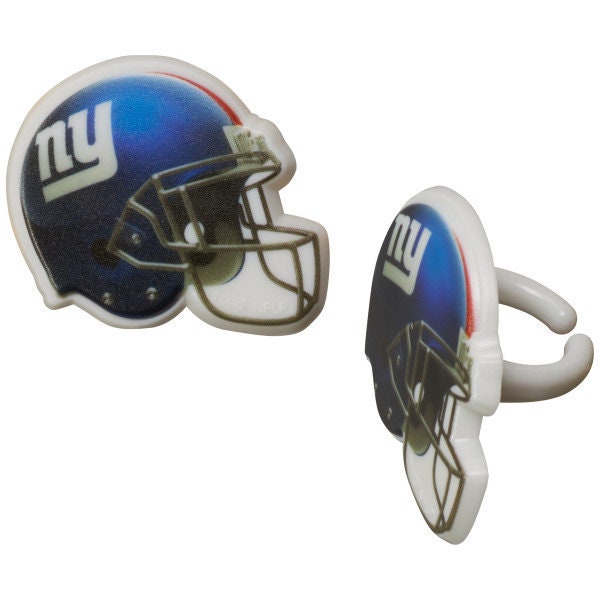 12 NEW YORK GIANTS Cupcake Rings Nfl Cake Toppers for Birthday Party Decoration Craft Supply