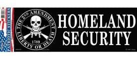 HOMELAND SECURITY 2nd Amendment Bumper Sticker Decal - Military Navy Marines Army Air Force Craft Supply