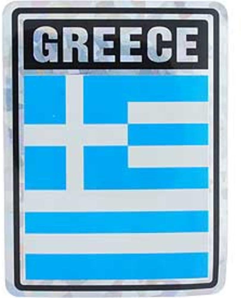 GREECE Flag Reflective Sticker Decal - Country Flag Holographic Glossy Craft Supply