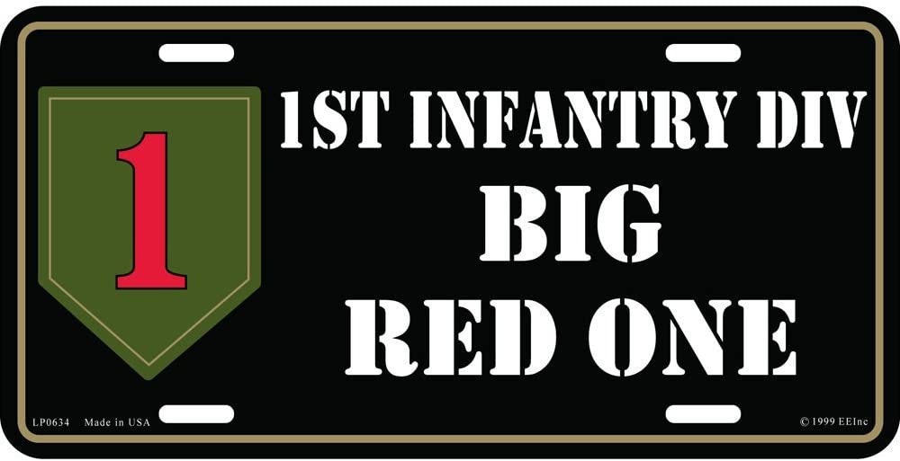 ARMY 1ST INFANTRY DIVISION Metal License Plate - Military Vet Veteran - United States Army Big Red One