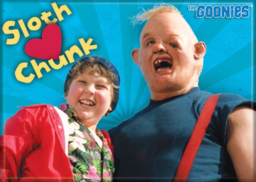 THE GOONIES Sloth Heart Chunk Magnet for Refrigerators and Lockers Sean Astin Steven Spielberg Movie