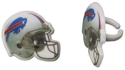 12 BUFFALO BILLS Cupcake Rings NFL Cake Toppers for Birthday Party Decoration Craft Supply