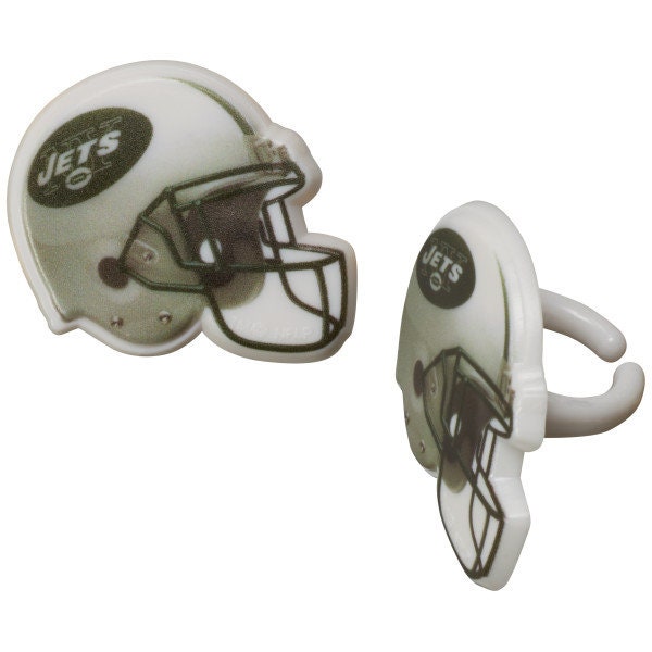 12 NEW YORK JETS Cupcake Rings Nfl Cake Toppers for Birthday Party Decoration Craft Supply
