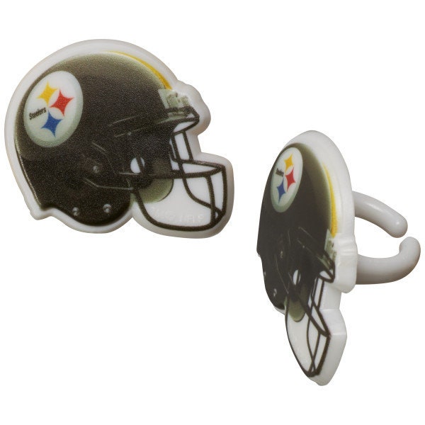 12 PITTSBURGH STEELERS Cupcake Rings NFL Cake Toppers for Birthday Party Decoration