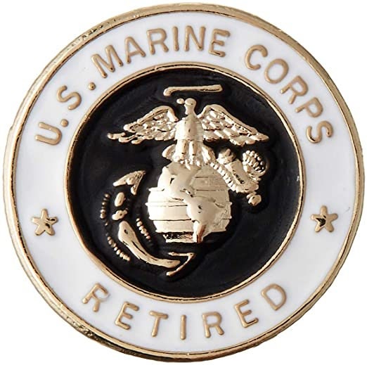 US MARINE CORPS Retired Military Lapel Pin - Enamel Pin for Backpack Tie Shirt Trading Button Pinback Craft Supply