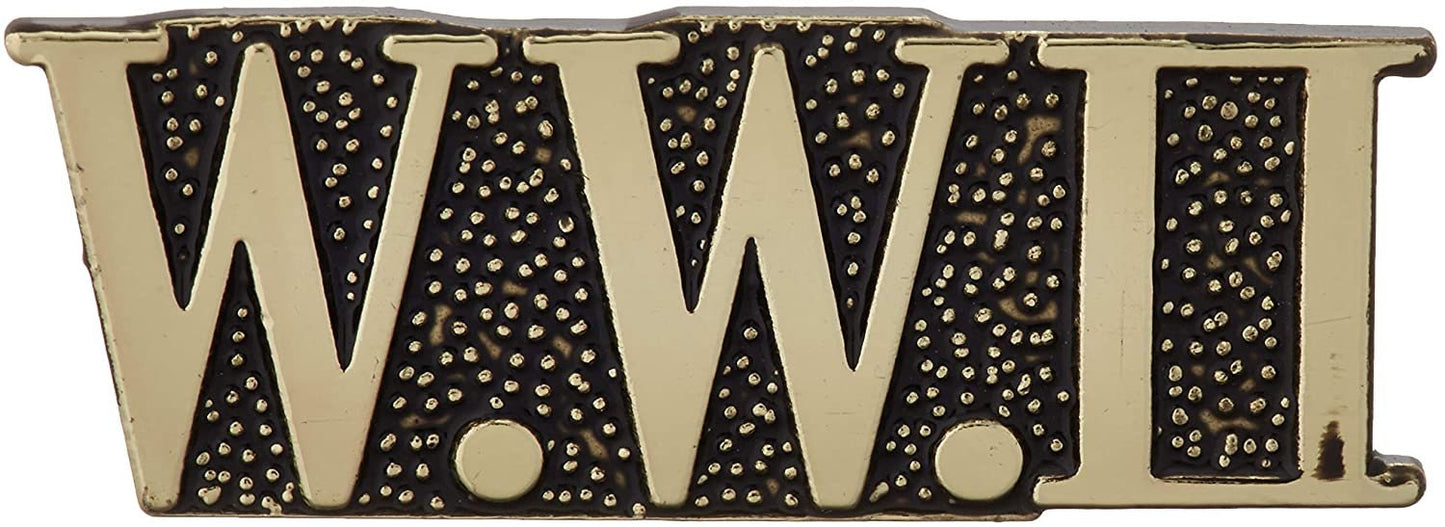 WWII Script Military Lapel Pin - Enamel Pin for Backpack Tie Shirt Trading Button Pinback Craft Supply