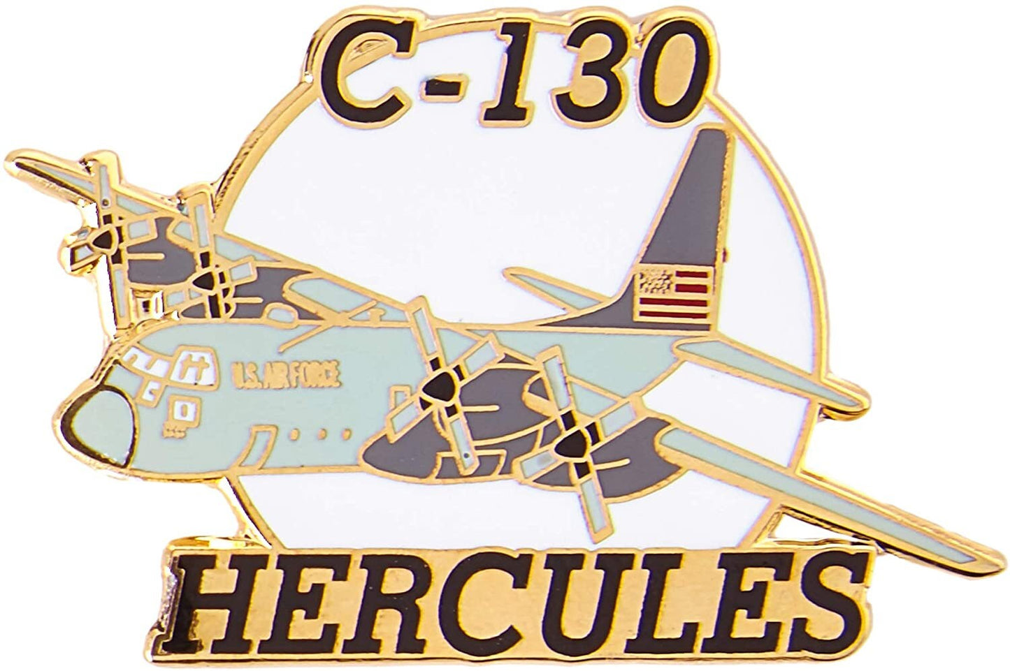 US AIR FORCE Hercules C-130 Lockheed Aircraft Military Lapel Pin - Enamel Pin for Backpack Tie Shirt Trading Button Pinback Craft Supply