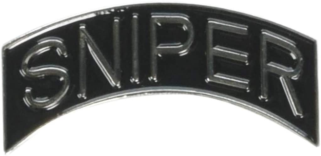 US MILITARY Sniper Silver Black Tab Lapel Pin - Enamel Pin for Backpack Tie Shirt Trading Button Pinback Craft Supply