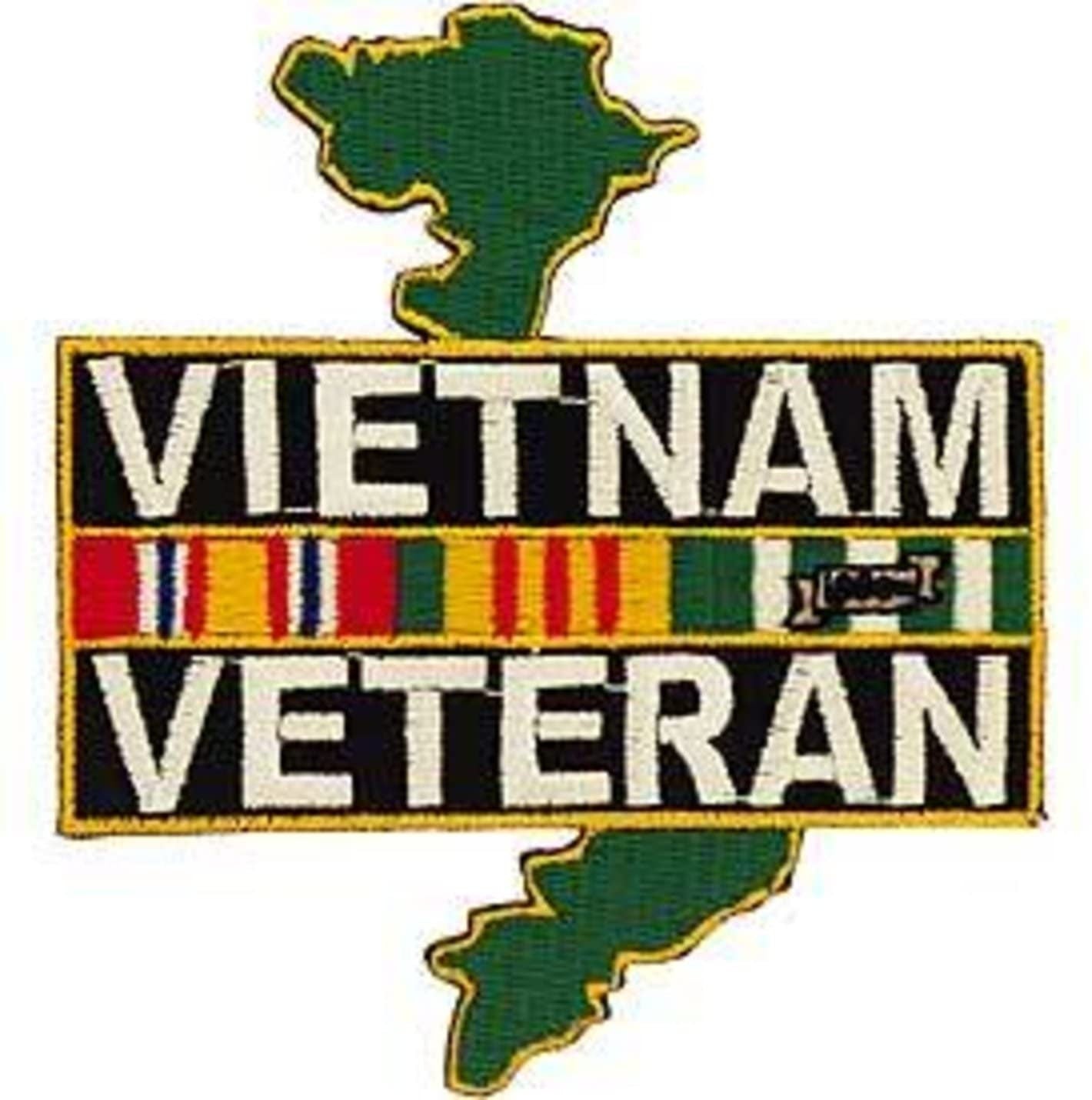 VIETNAM VETERAN War Ribbon Military Embroidered Patch Applique Craft Supply