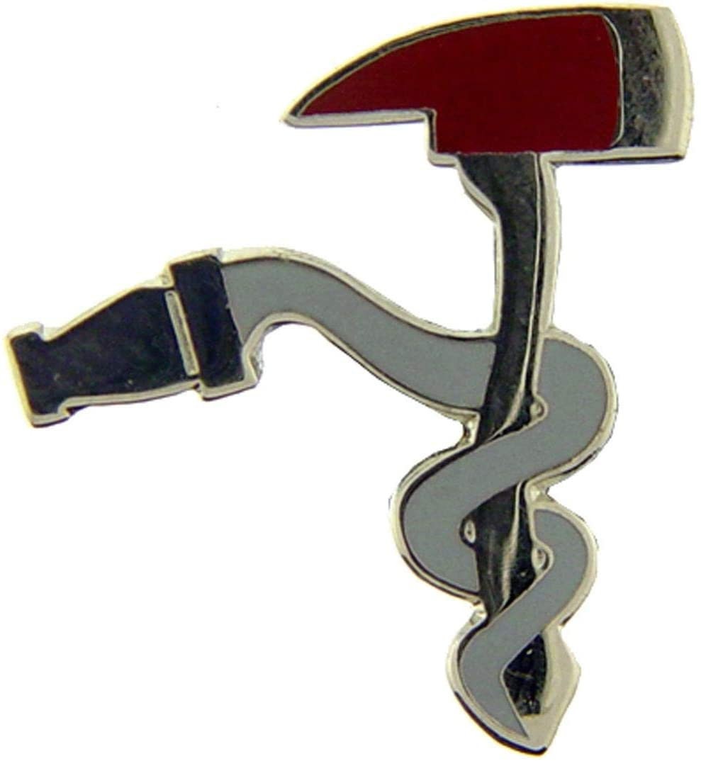 FIRE DEPT Firefighter Axe Hose Lapel Pin - Enamel Pin for Backpack Tie Shirt Trading Button Pinback Craft Supply