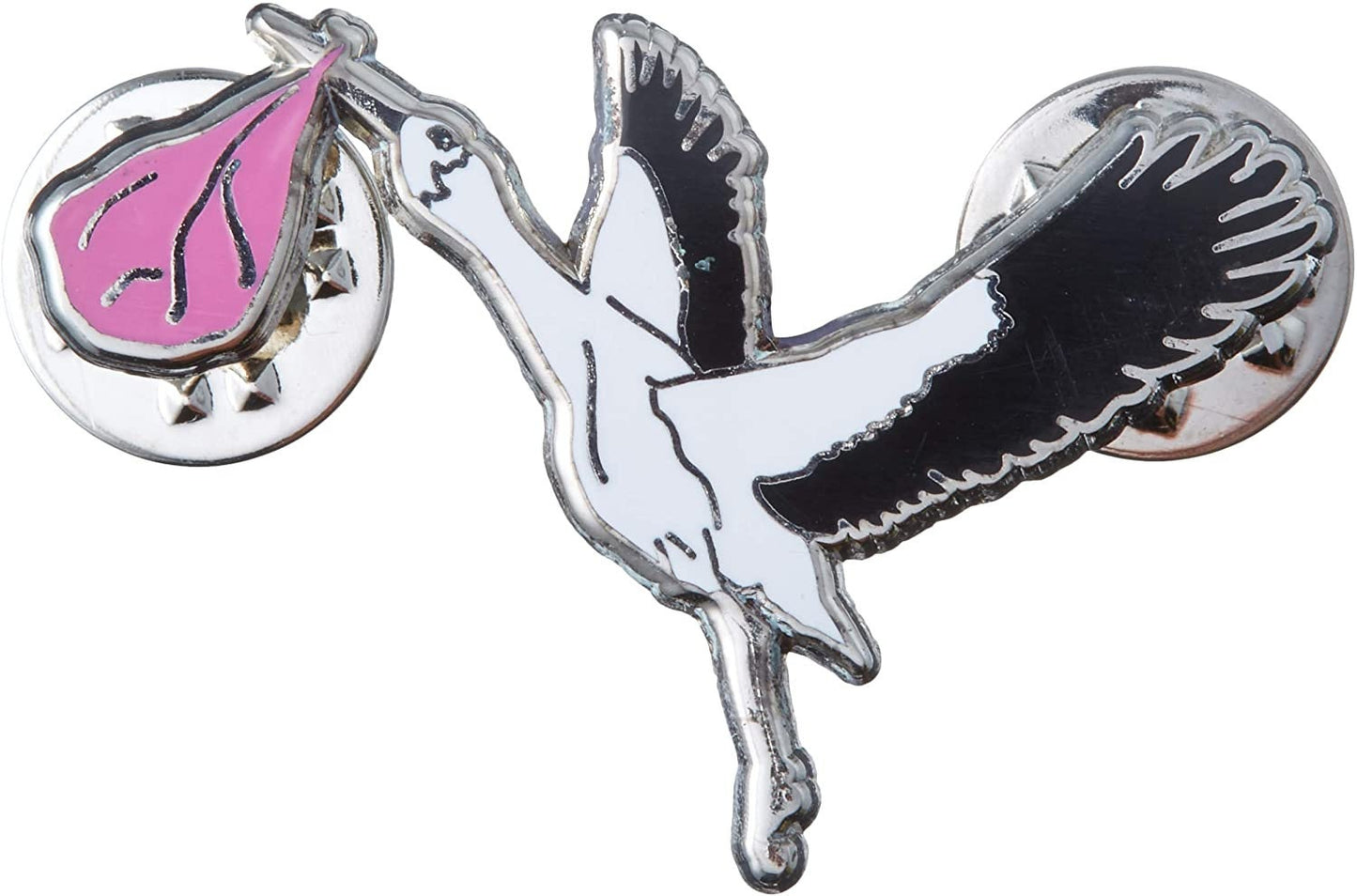 PINK STORK Baby Girl Lapel Pin - Enamel Pin for Backpack Tie Shirt Trading Button Pinback