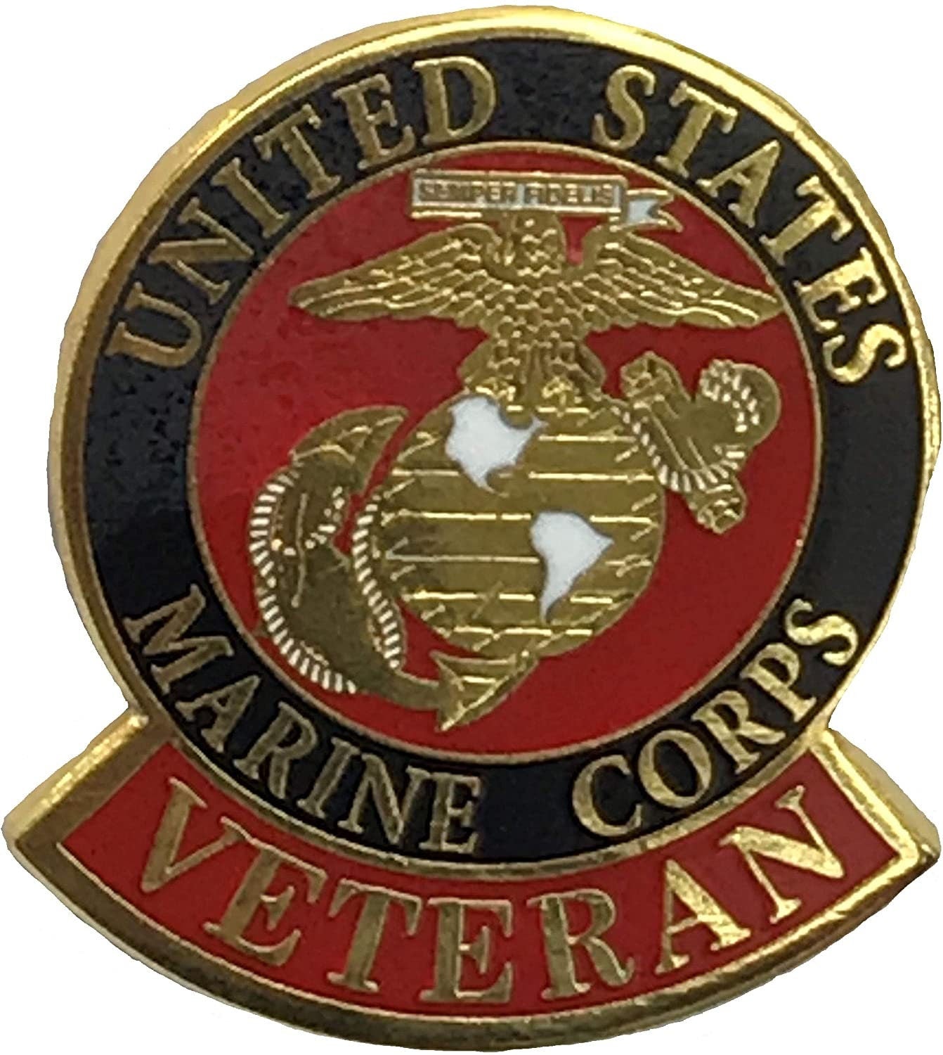 US MARINE CORPS Veteran Military Lapel Pin - Enamel Pin for Backpack Tie Shirt Trading Button Pinback Craft Supply