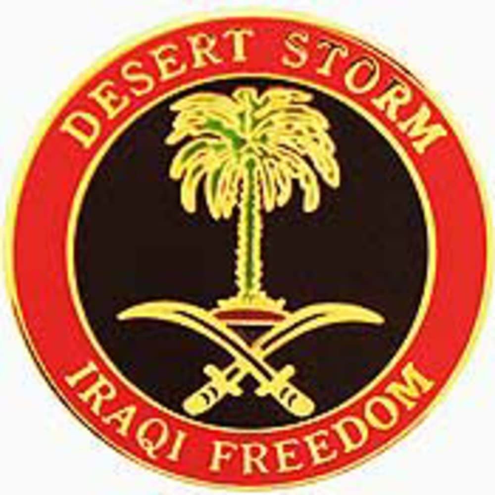 DESERT STORM Iraqi Freedom Military Lapel Pin - Enamel Pin for Backpack Tie Shirt Trading Button Pinback