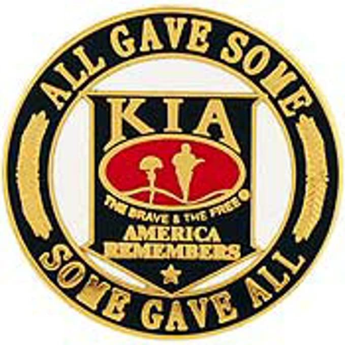 US MILITARY America Remembers KIA Some Gave All Lapel Pin - Enamel Pin for Backpack Tie Shirt Trading Button Pinback Craft Supply