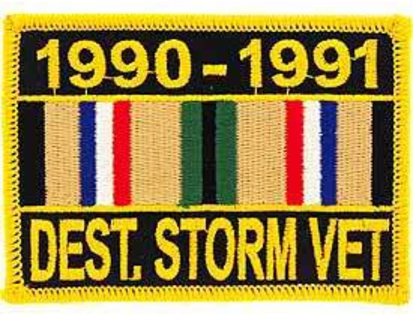 DESERT STORM Veteran War Ribbon Military Embroidered Patch Applique Craft Supply