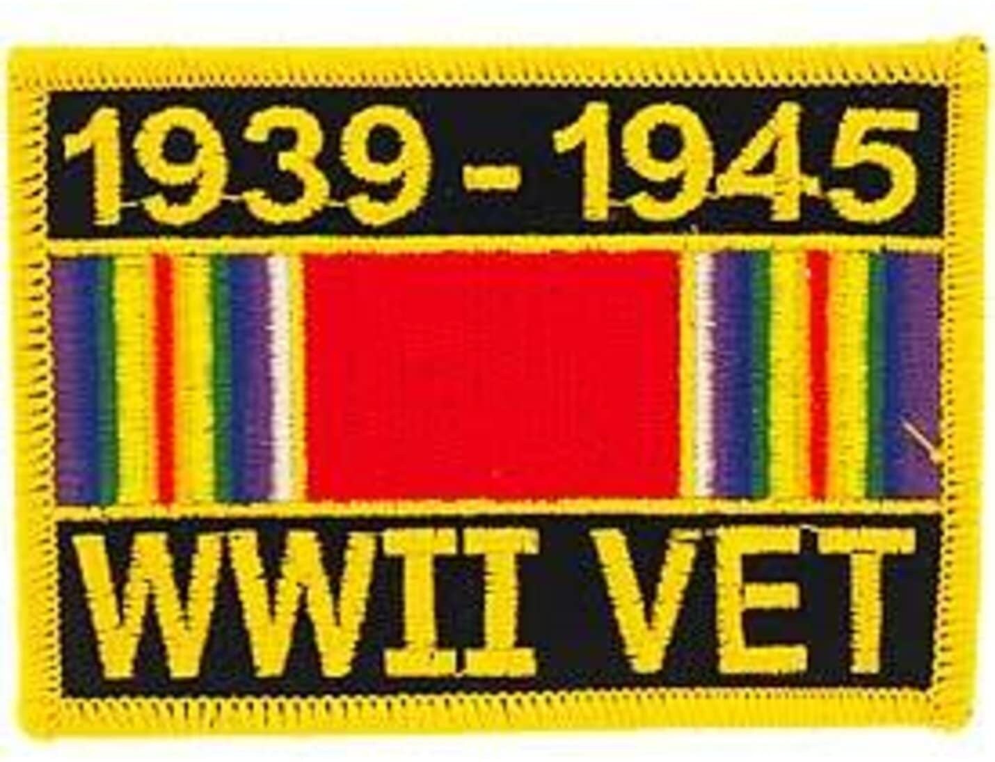 WWII Veteran War Ribbon Military Embroidered Patch Applique