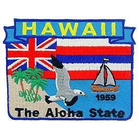 HAWAII State Map Embroidered Patch Applique - USA United States of America Patch Craft Supply