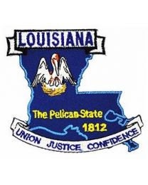 LOUISIANA State Map Embroidered Patch Applique - USA United States of America Patch Craft Supply