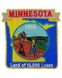 MINNESOTA State Map Embroidered Patch Applique - USA United States of America Patch Craft Supply