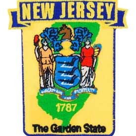 NEW JERSEY State Map Embroidered Patch Applique - USA United States of America Patch