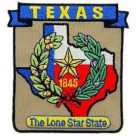 TEXAS State Map Embroidered Patch Applique - USA United States of America Patch Craft Supply