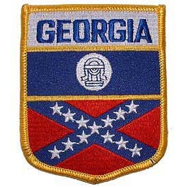 GEORGIA (OLD) State Shield Embroidered Patch Applique - USA United States of America Patch Craft Supply
