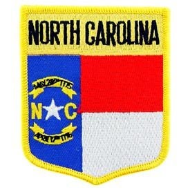 NORTH CAROLINA State Shield Embroidered Patch Applique - USA United States of America Patch