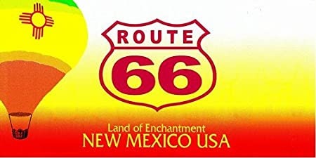 ROUTE 66 New Mexico State Background Metal License Plate Sign Novelty Vanity