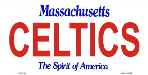 CELTICS Massachusetts State Background Metal License Plate Sign Novelty Vanity Craft Supply