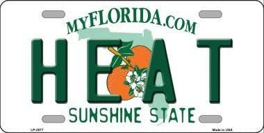 HEAT Florida State Background Metal License Plate Sign Novelty Vanity Craft Supply