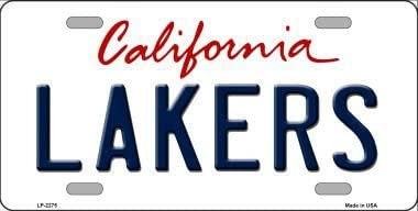 LAKERS California State Background Metal License Plate Sign Novelty Vanity Craft Supply
