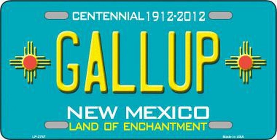 GALLUP New Mexico State Background Metal License Plate Sign Novelty Vanity