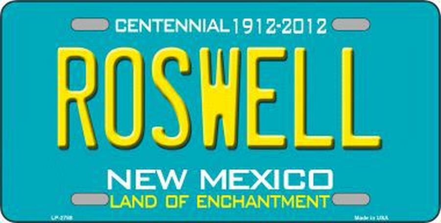 ROSWELL New Mexico State Background Metal License Plate Sign Novelty Vanity Craft Supply