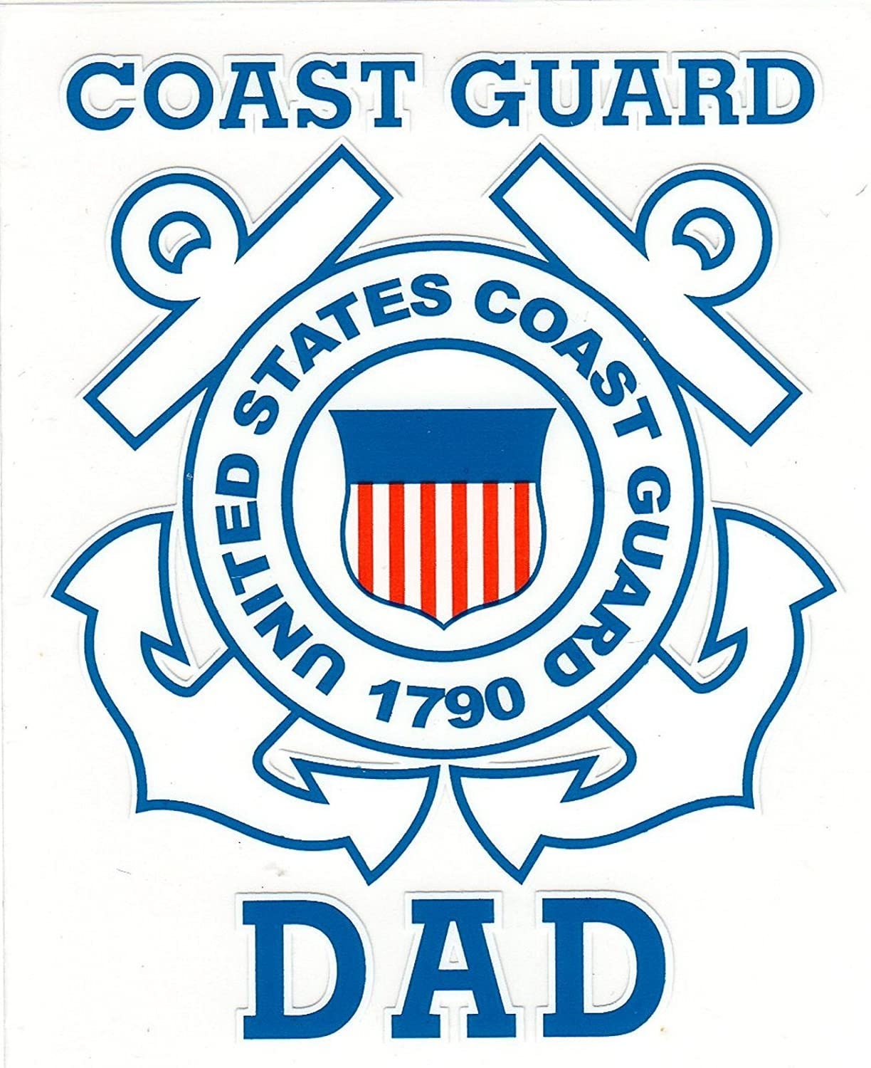 COAST GUARD DAD Clear Decal Sticker - United States Coast Guard Clear Decal For Car Truck Window Vehicle Military Craft Supply