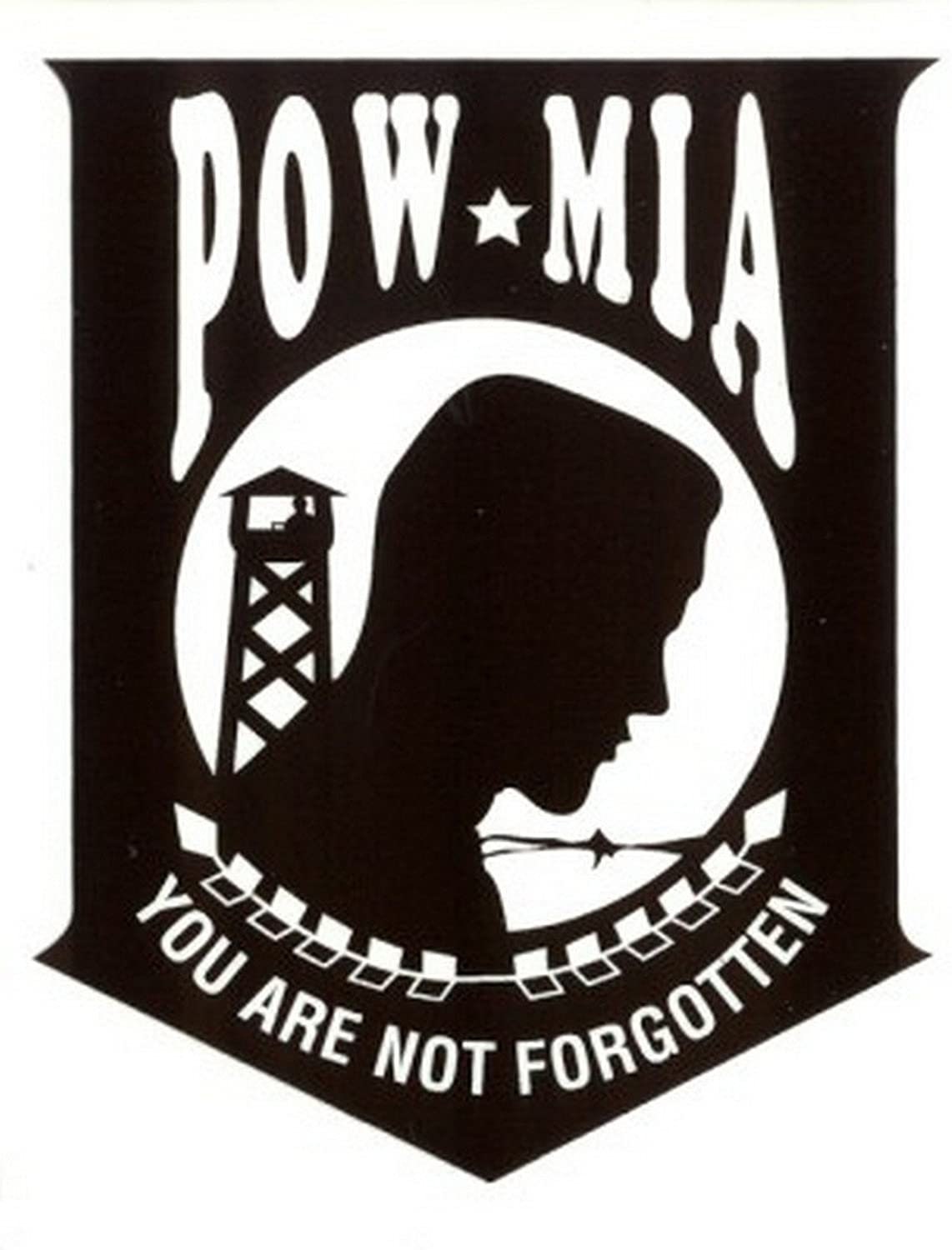 POW MIA You Are Not Forgotten Clear Decal Sticker - United States Military Clear Decal For Car Truck Window Vehicle Craft Supply