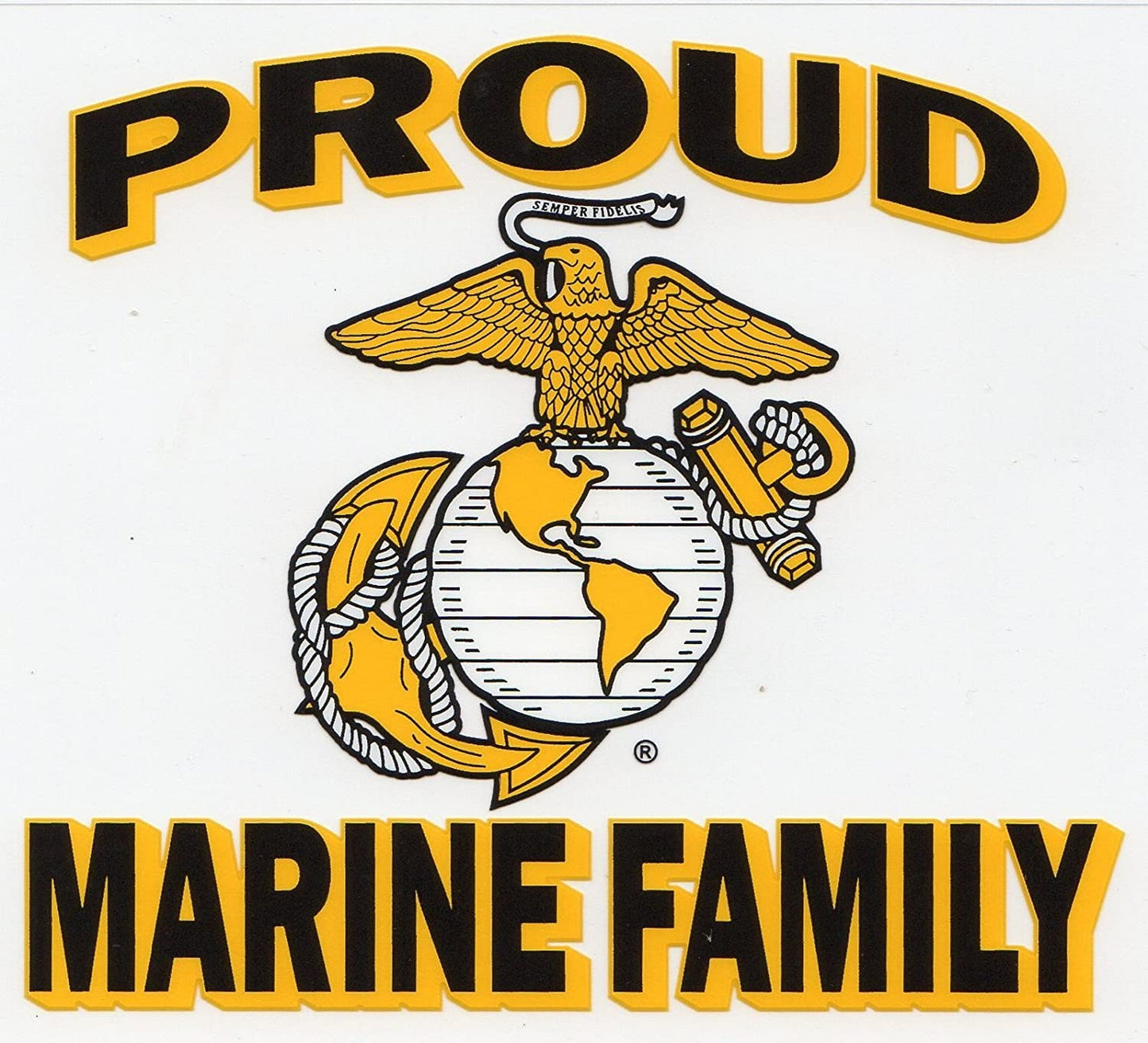 PROUD MARINE FAMILY Clear Decal Sticker - United States Marine Corps Clear Decal For Car Truck Window usmc Military