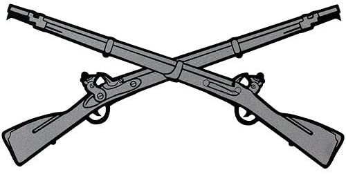 U.S. ARMY Infantry Crossed Rifles Clear Decal Sticker - United States ARMY Clear Decal For Car Truck Window Vehicle Military