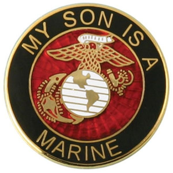 My Son Is A Marine Lapel Pin - United States Marine Corps USMC Enamel Pin for Backpack Tie Shirt Trading Button Pinback Craft Supply