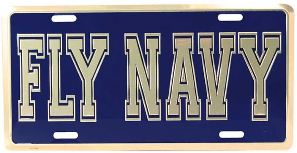 U.S. NAVY Fly Navy Metal License Plate - Military Vet Veteran - USN United States Navy Fly Navy Craft Supply