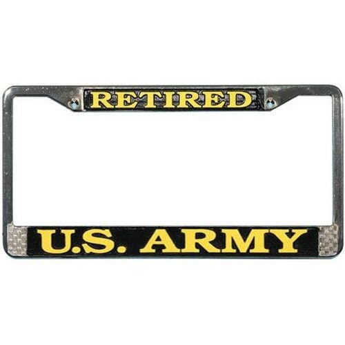 U.S. ARMY RETIRED Metal Chrome License Plate Frame United States Army Craft Supply