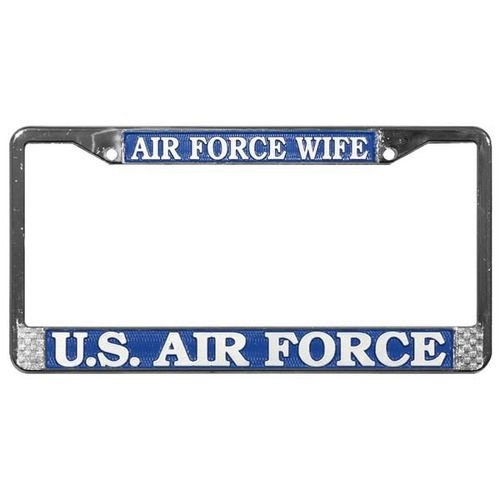 U.S. AIR FORCE WIFE Metal Chrome License Plate Frame United States Air Force Wife
