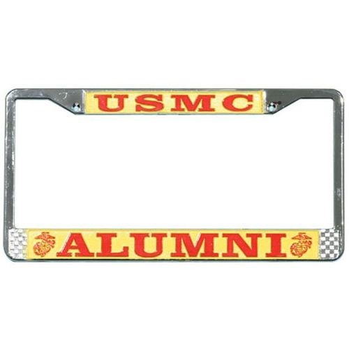 USMC Alumni Metal Chrome License Plate Frame - U.S.M.C United States Marines U.S. Craft Supply