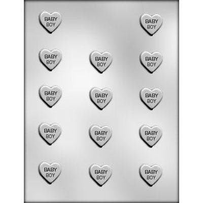 BABY BOY HEART Chocolate Candy Mold -- Valentines Baby Shower Craft Supply