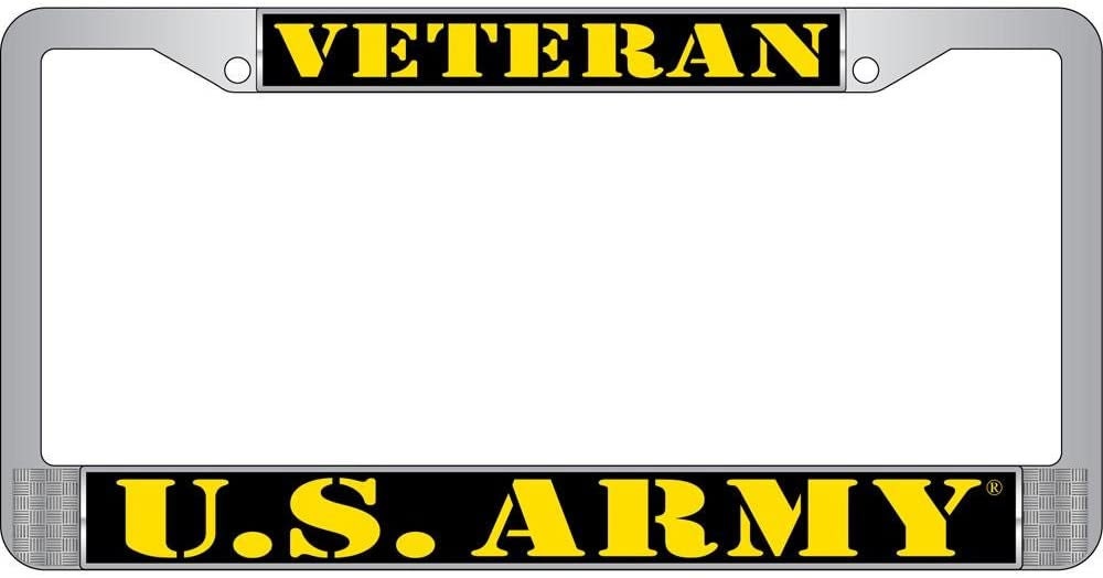 U.S. ARMY VETERAN Metal License Plate Frame - United States Army Vet Infantry Retired Craft Supply