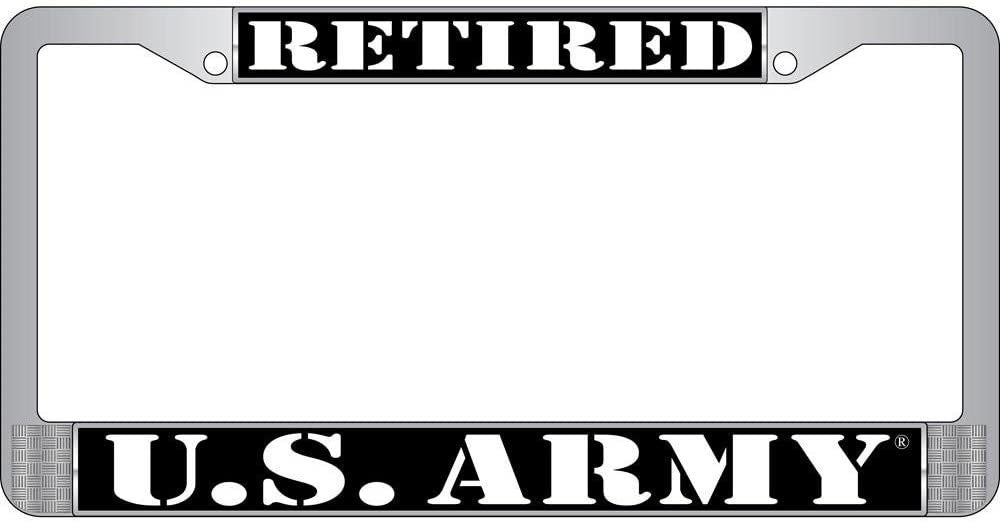 U.S. ARMY Retired Metal License Plate Frame - United States ARMY Veteran