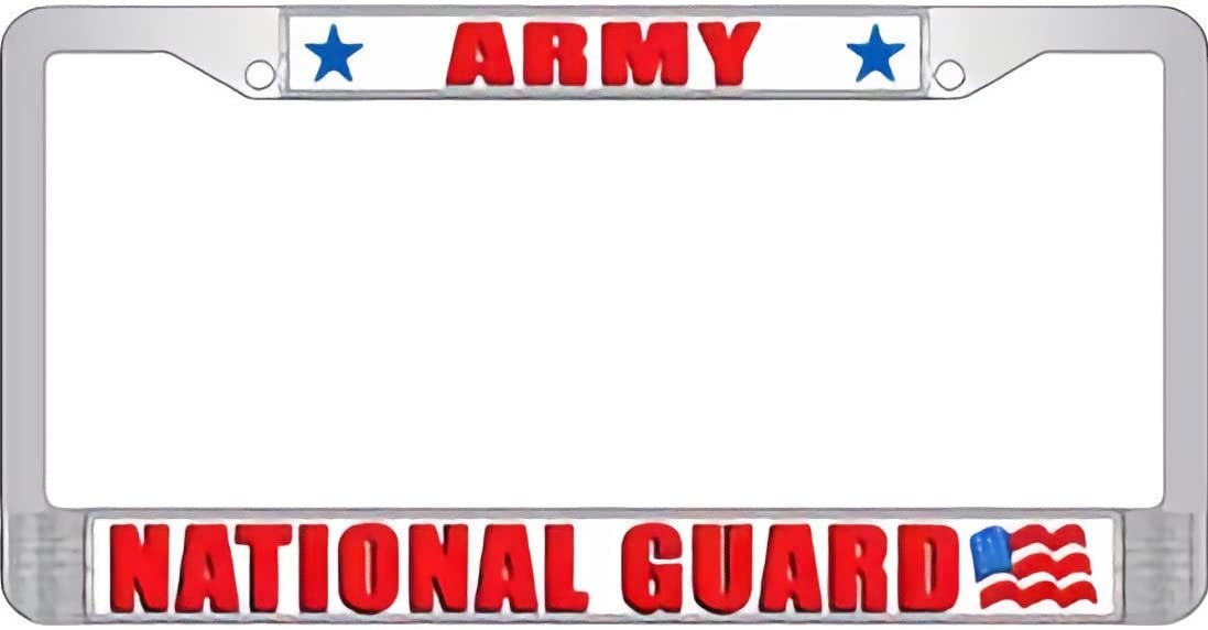 U.S. ARMY National Guard Metal License Plate Frame - United States ARMY Combat Infantry Craft Supply