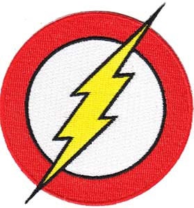 THE FLASH Lightning Logo Patch - DC Comics Embroidered Patch Applique